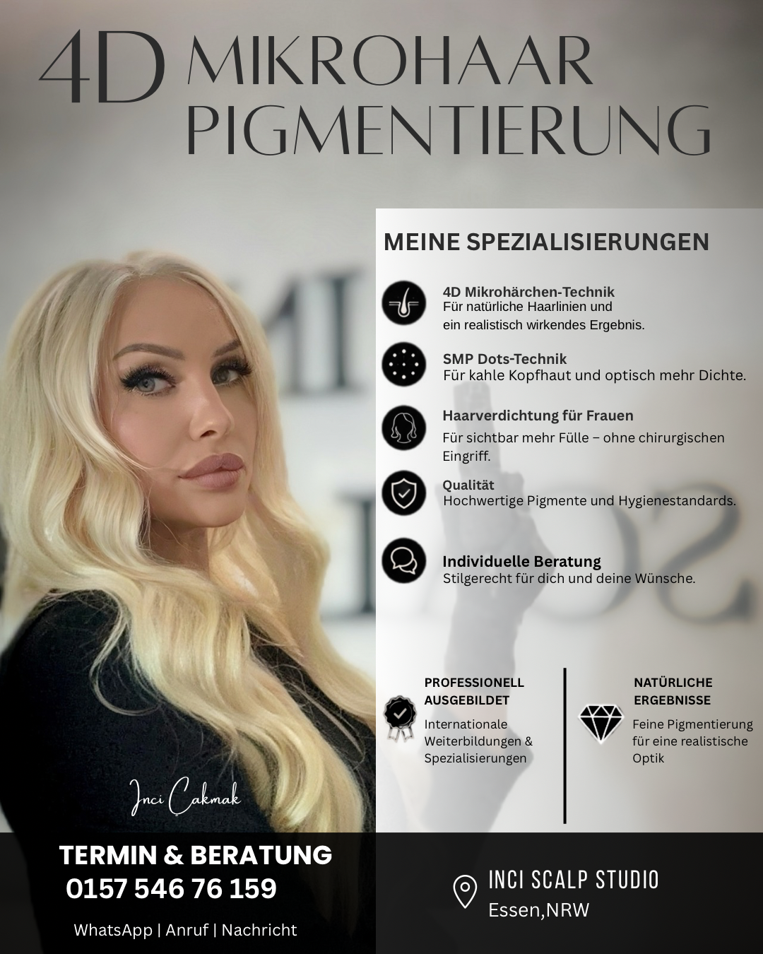 Nahaufnahme einer behandelten Haarlinie